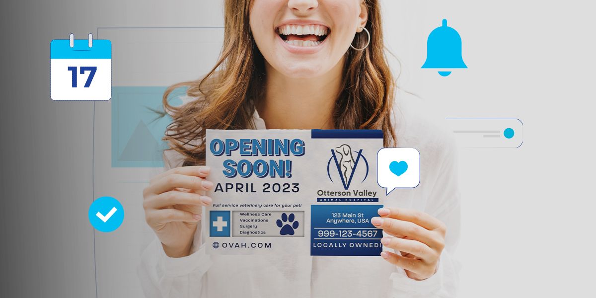 veterinarian showing phone reminder